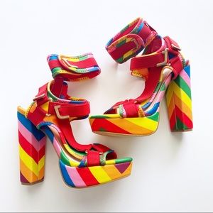 Pazzle Rainbow Platform Heels